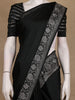 Black Solid Design Semi Banarasi Silk Saree
