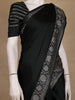Black Solid Design Semi Banarasi Silk Saree