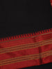 Black Solid Design Semi Silk Cotton Saree with Contrast Red Border