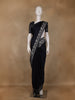 Black Solid Design Tussar Silk Saree