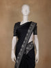 Black Solid Design Tussar Silk Saree