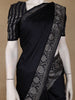 Black Solid Design Tussar Silk Saree