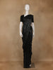 Black Stone Embellished Satin Saree with Matching Blouse - Diadem