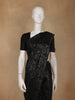 Black Stone Embellished Satin Saree with Matching Blouse - Diadem