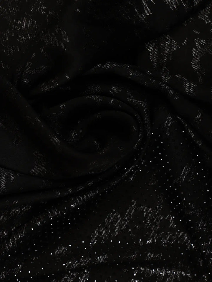Black Stone Embellished Satin Saree with Matching Blouse - Diadem