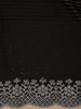 Black Stone Embellished Satin Saree With Scalloped Border