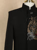 Black Stone Worked Indo-Western Kids Viscose Sherwani