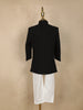 Black Stone Worked Indo-Western Kids Viscose Sherwani