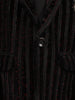 Black Striped Design Velvet Suit For Boys - Diadem