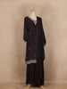 Black Thread Embroidered Georgette Sharara Set