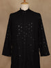 Black Thread Embroidered Sequin Work Cotton Kurta For Men