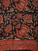Black Traditional Floral Printed Design Chanderi Cotton Casual Wear Saree