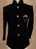 Black Velvet Kids Indo-Western Sherwani With White Pants