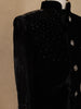Black Velvet Kids Indo-Western Sherwani With White Pants