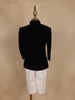 Black Velvet Kids Indo-Western Sherwani With White Pants