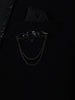 Navy Blue Embellished Viscose Men's Suit - Diadem
