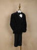 Black Zigzag Beads Embroidered Kids Velvet Suit