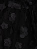 Black 3D Floral Net Party Frock with Glitter
