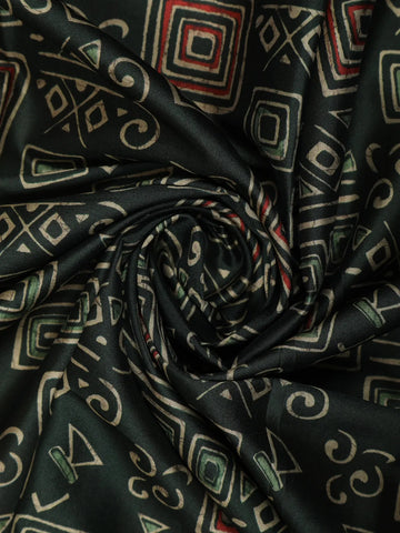 Black Abstract Designed Crepe Silk Saree - Diadem