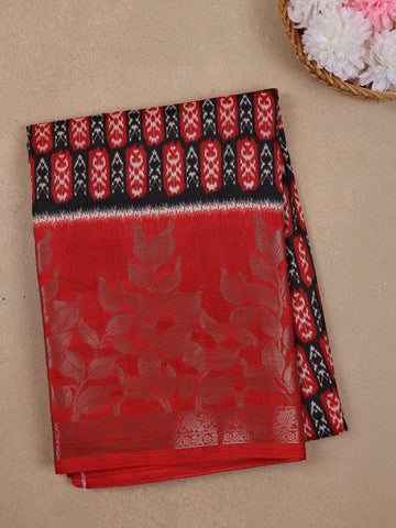 Black Abstract Designed Fancy Georgette Saree - Diadem