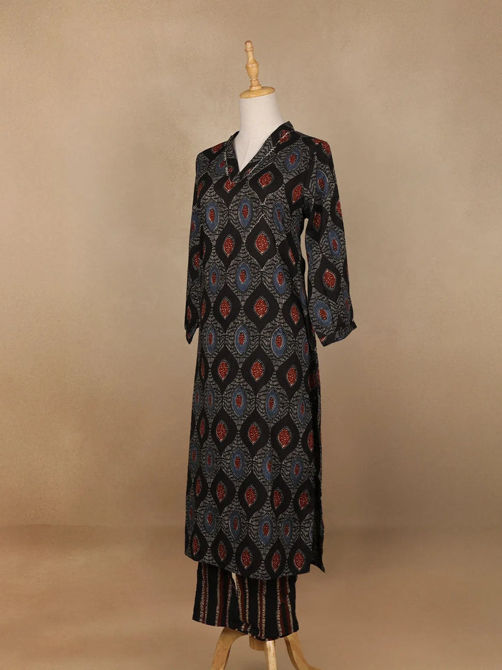 Black Abstract Designed Salwar Suit - Diadem