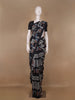 Black Abstract Geometric Printed Semi Tussar Saree - Diadem