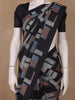 Black Abstract Geometric Printed Semi Tussar Saree - Diadem