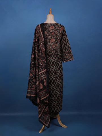 Black Ajrakh Design Printed Cotton Salwar Suit - Diadem