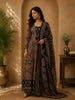 Black Ajrakh Printed Design Cotton Anarkali Salwar Suit with Dupatta