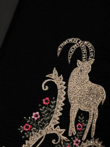 Black Animal Designed Men's Suit - Diadem