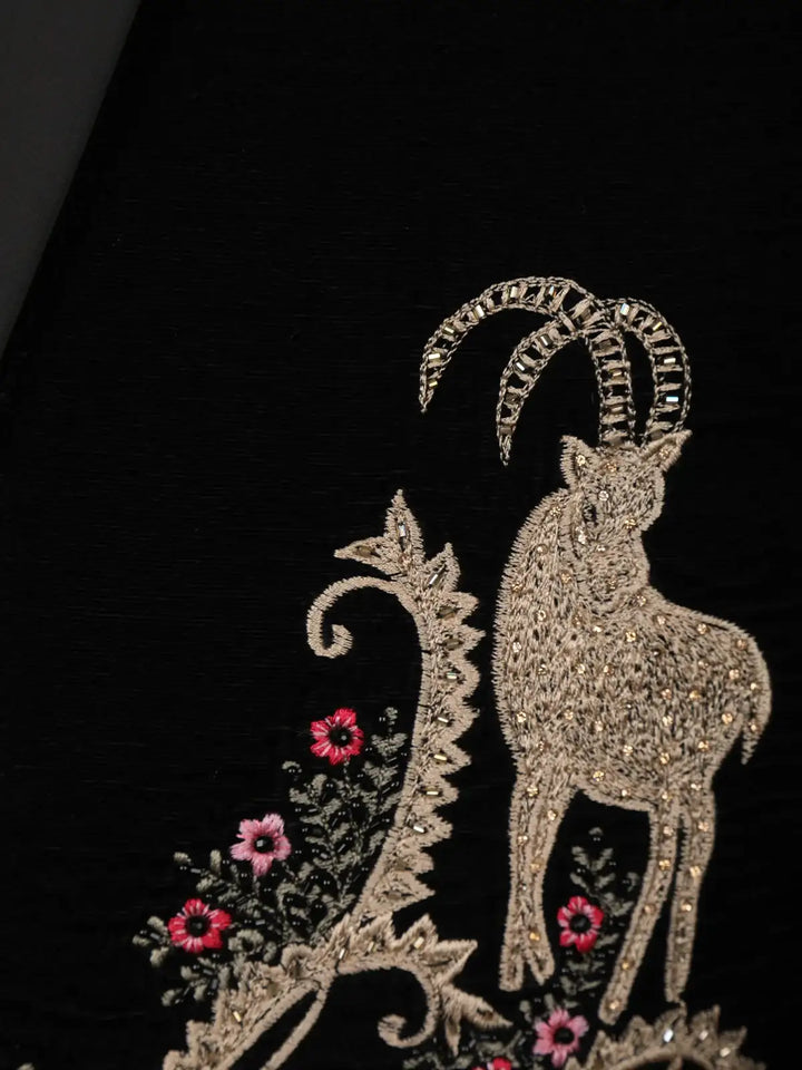Black Animal Designed Men's Suit - Diadem