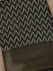Black Chevron Designed Fancy Cotton Saree - Diadem