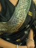 Black Deer Design Pure Kanchipuram Silk Saree