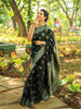 Black Deer Design Pure Kanchipuram Silk Saree