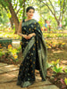Black Deer Design Pure Kanchipuram Silk Saree