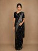 Black Deer Motif Woven Pure Kanchipuram Silk Saree