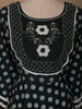 Black Dot Printed Cotton Salwar Suit Set with Lace Detailing - Diadem