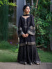 Black Embroidered Cotton Palazzo Salwar Suit