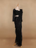 Black Embroidery Lace Ready To Wear Saree with Designer Blouse - Diadem