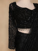 Black Embroidery Lace Ready To Wear Saree with Designer Blouse - Diadem