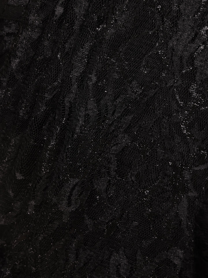 Black Embroidery Lace Ready To Wear Saree with Designer Blouse - Diadem