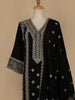 Black Floral And Mirror Work Cotton Salwar Suit - Diadem