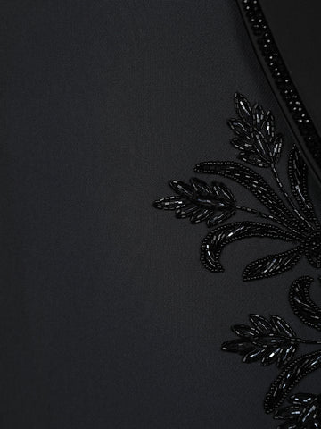 Black Floral Designed Fancy Men's Suit - Diadem