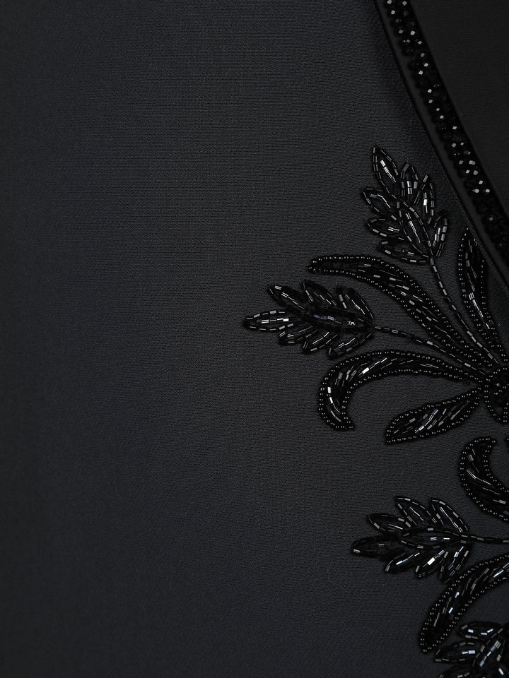 Black Floral Designed Fancy Men's Suit - Diadem