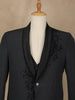 Black Floral Designed Fancy Men's Suit - Diadem