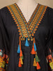 Black Floral Design Print Cotton Salwar Suit - Diadem