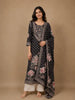 Black Floral Design Printed Cotton Salwar Suit