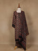 Black Floral Design Printed Cotton Salwar Suit - Diadem