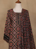 Black Floral Design Printed Cotton Salwar Suit - Diadem