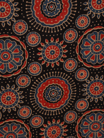 Black Floral Design Printed Cotton Salwar Suit - Diadem